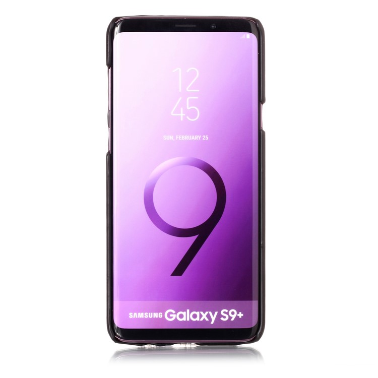 Contrast Color PU Leather Coated PC Mobile Phone Casing for Samsung Galaxy S9 Plus SM-G965 - Black-3