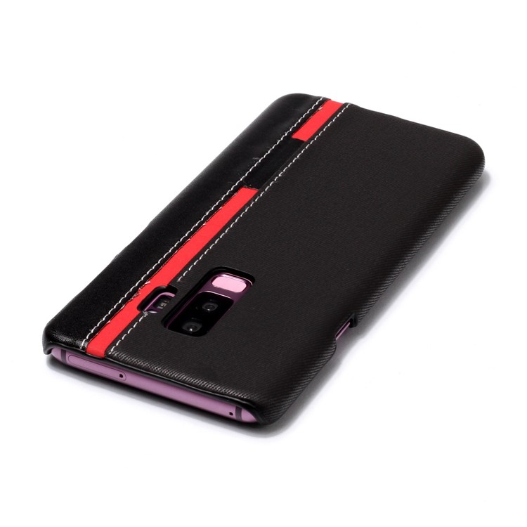 Contrast Color PU Leather Coated PC Mobile Phone Casing for Samsung Galaxy S9 Plus SM-G965 - Black-5