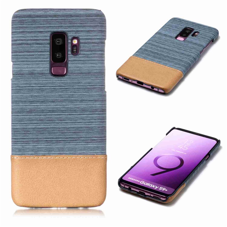 

Canvas Leather Coated PC Phone Back Case for Samsung Galaxy S9 Plus G965 - Light Grey