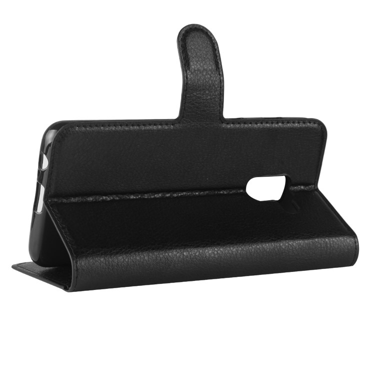 100Pcs/Set Litchi Grain Wallet Stand Leather Case for Samsung Galaxy A8 (2018) - Black-5