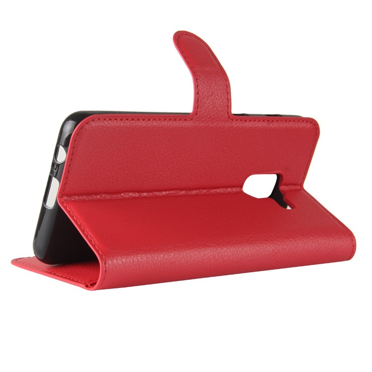 100Pcs/Set Litchi Grain Wallet Stand Leather Shell for Samsung Galaxy A8 (2018) - Red-5