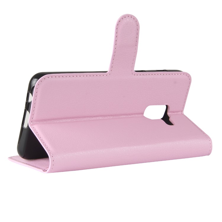 100Pcs/Set Litchi Texture Wallet Stand Leather Case for Samsung Galaxy A8 (2018) - Pink-5