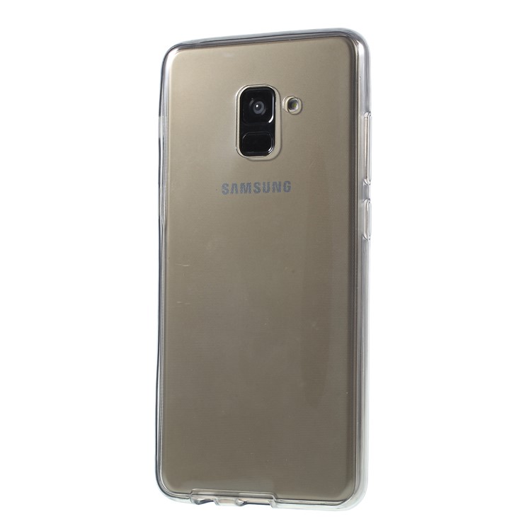 Duas Peças Frente + Volta Caso TPU Para Samsung Galaxy A8 + (2018) - Cinzento-3