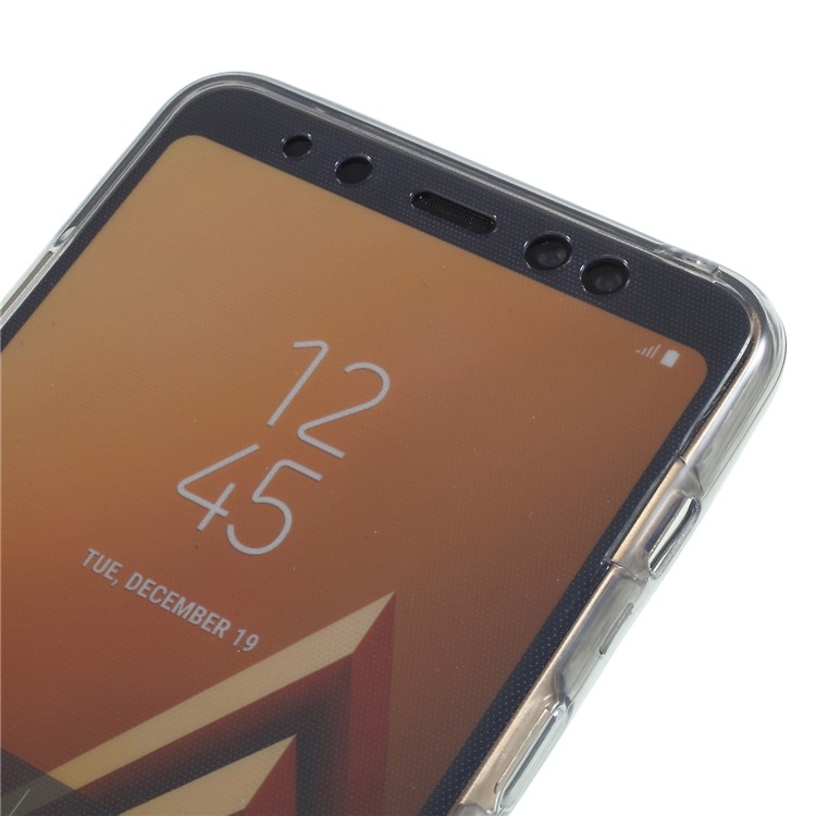 Duas Peças Frente + Volta Caso TPU Para Samsung Galaxy A8 + (2018) - Cinzento-5