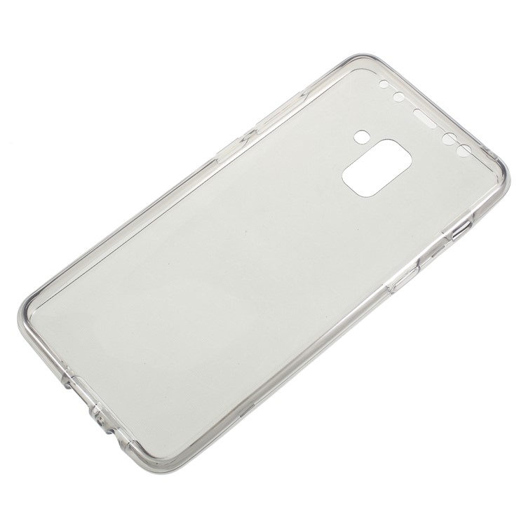 Duas Peças Frente + Volta Caso TPU Para Samsung Galaxy A8 + (2018) - Cinzento-9
