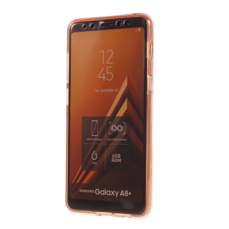 Two Pieces Front + Back TPU Cover Case for Samsung Galaxy A8+ (2018) - Rose Gold-2