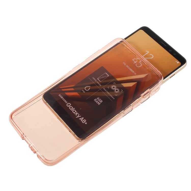 Two Pieces Front + Back TPU Cover Case for Samsung Galaxy A8+ (2018) - Rose Gold-6