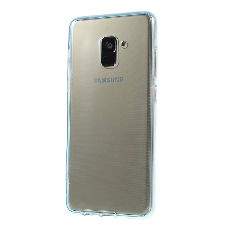 Two Pieces Front + Back TPU Protection Case for Samsung Galaxy A8+ (2018) - Blue-2