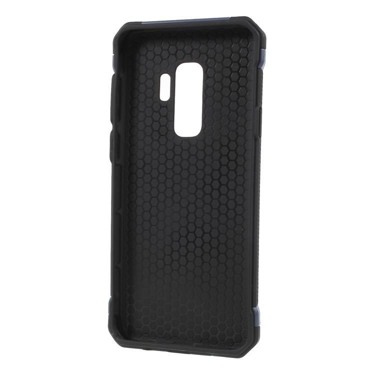 Camouflage PU Leather Coated PC TPU Hybrid Back Case for Samsung Galaxy S9+ G965 - Dark Blue-5
