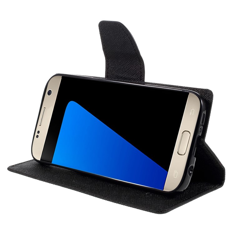 MERCURY GOOSPERY Wallet Leather Case for Samsung Galaxy S7 - Black-4
