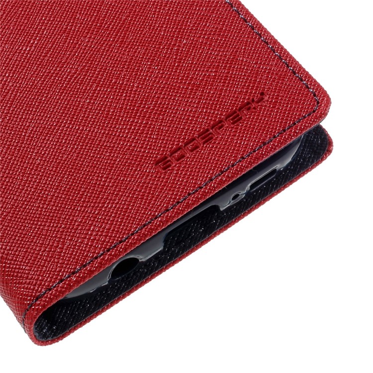 Quecksilber GooPery Ledertasche Für Samsung Galaxy S7, Wallet Stand Schutzhülle - Rot-8