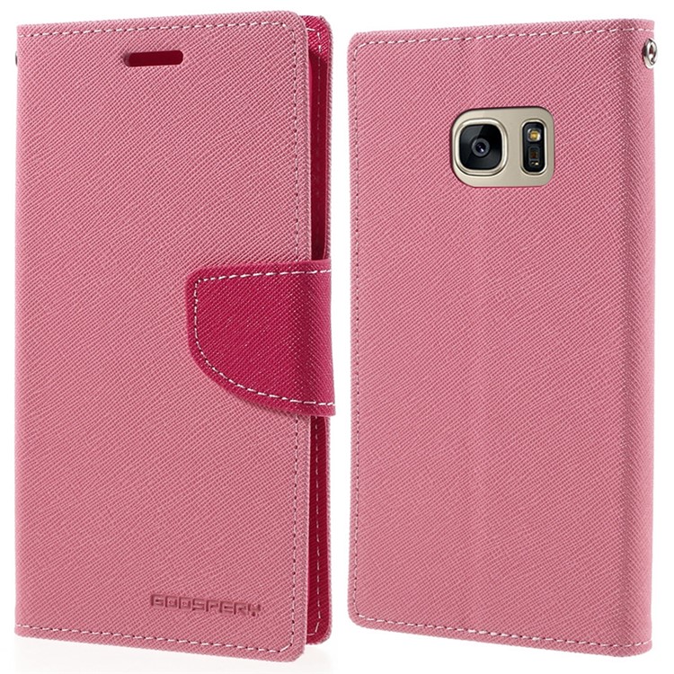 MERCURY GOOSPERY Geldbörse Leder Shell für Samsung Galaxy S7-rosarot-1