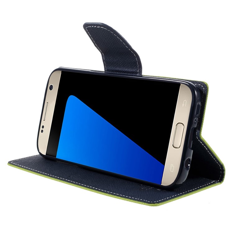 MERCURY GOOSPERY Wallet Leather Case for Samsung Galaxy S7 - Green-4