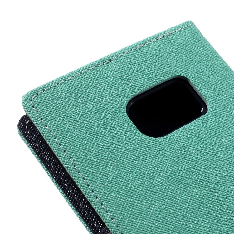 MERCURY GOOSPERY Leather Phone Case for Samsung Galaxy S7 - Cyan-9