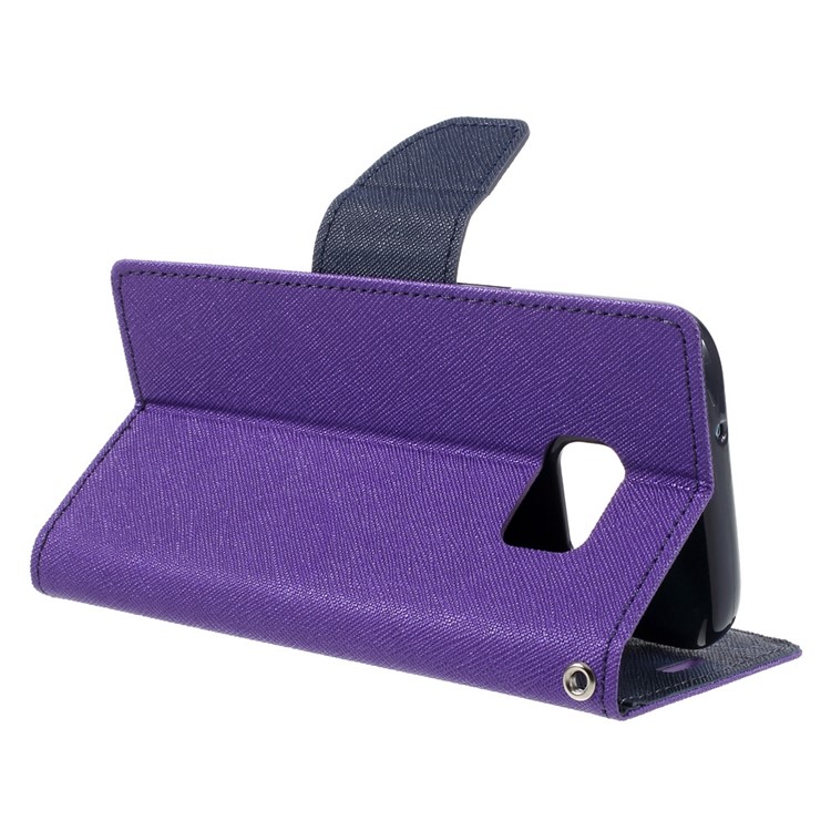 Étui En Cuir Goospery Mercury Pour Samsung Galaxy S7, Portefeuille De Portefeuille De Portefeuille De Portefeuille - Mauve-5