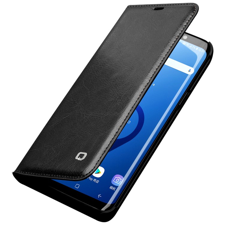 QIALINO Genuine Cowhide Leather Case for Samsung Galaxy S9 Plus G965 - Black-4