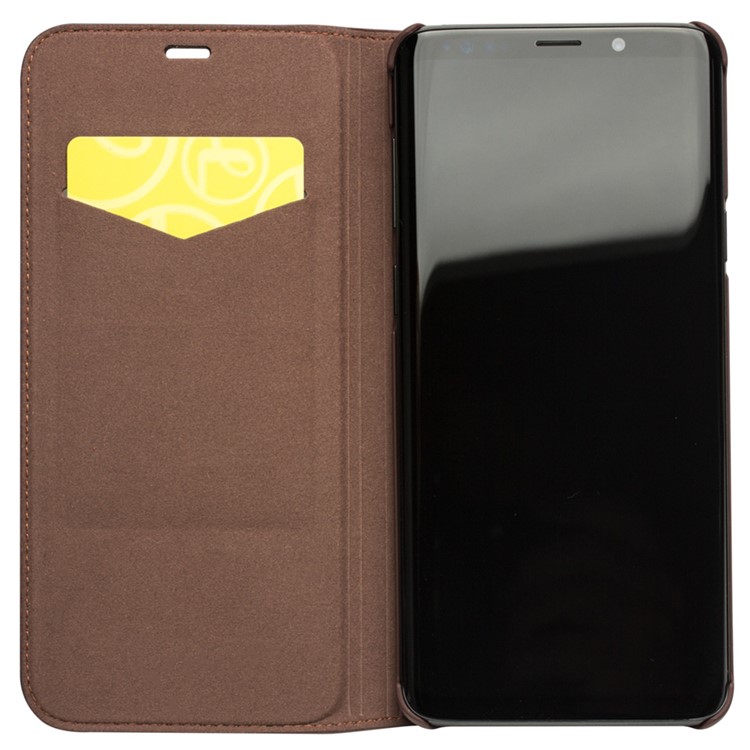QIALINO Für Samsung Galaxy S9 Plus G965 Echtes Leder Flip Handy-Cover - Braun-4