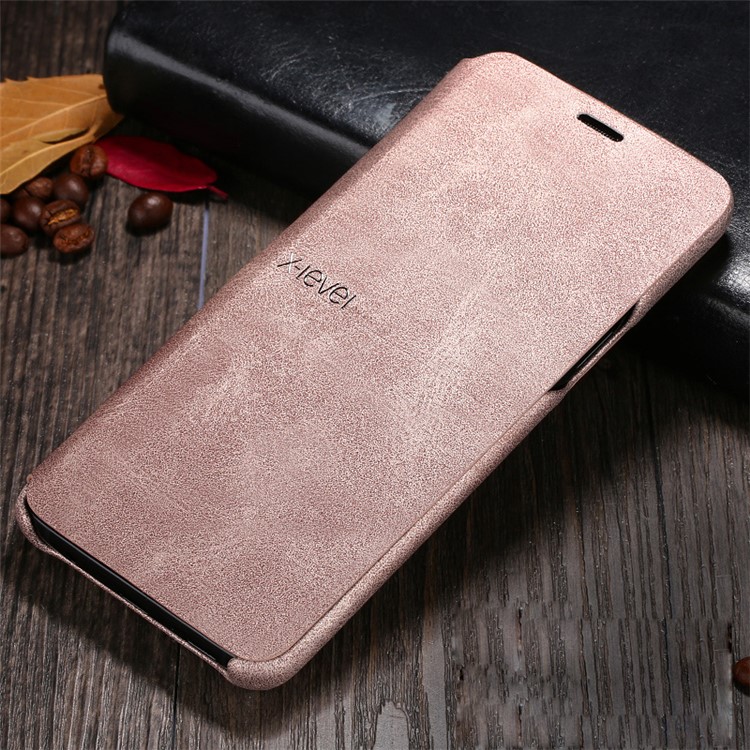 X-LEVEL for Samsung Galaxy S9 G960 Leather Stand Phone Casing - Rose Gold-1