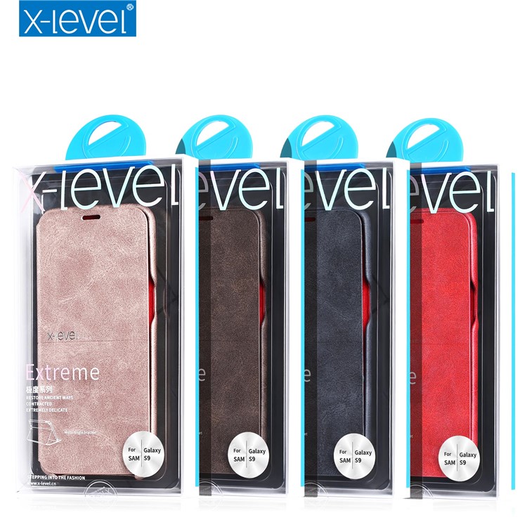 X-LEVEL for Samsung Galaxy S9 G960 Leather Stand Phone Casing - Rose Gold-2