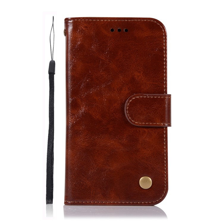 Premium Vintage PU Leather Wallet Stand Phone Protective Case for Samsung Galaxy J2 Pro 2018 - Coffee-3