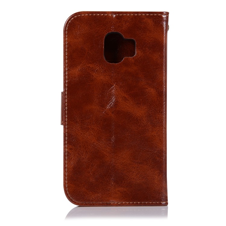 Premium Vintage PU Leather Wallet Stand Phone Protective Case for Samsung Galaxy J2 Pro 2018 - Coffee-5