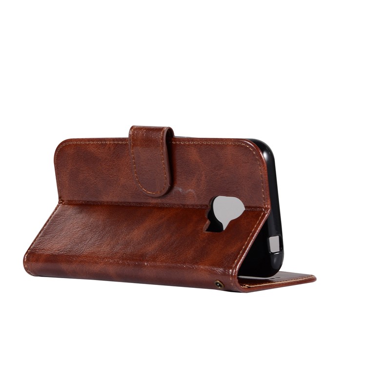 Premium Vintage PU Leather Wallet Stand Phone Protective Case for Samsung Galaxy J2 Pro 2018 - Coffee-11