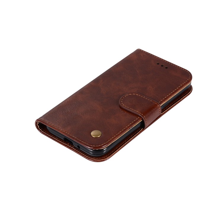 Premium Vintage PU Leather Wallet Stand Phone Protective Case for Samsung Galaxy J2 Pro 2018 - Coffee-13