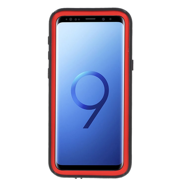 REDPEPPER Dustproof Snowproof Waterproof TPU + PC Case with Kickstand for Samsung Galaxy S9 SM-G960 - Red-3