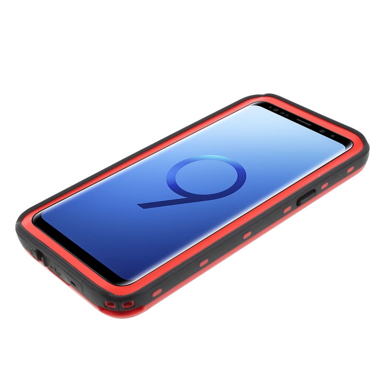 REDPEPPER Dustproof Snowproof Waterproof TPU + PC Case with Kickstand for Samsung Galaxy S9 SM-G960 - Red-5