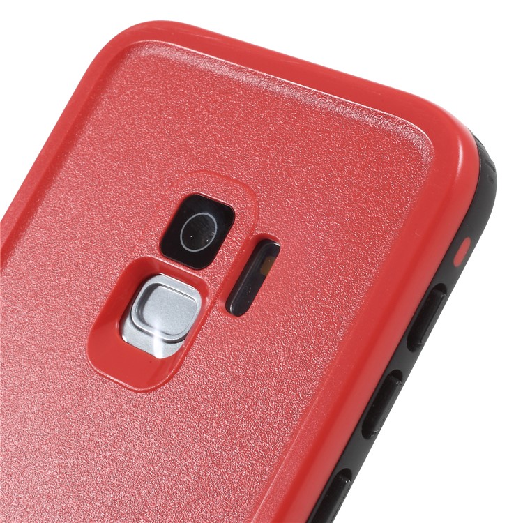 REDPEPPER Dustproof Snowproof Waterproof TPU + PC Case with Kickstand for Samsung Galaxy S9 SM-G960 - Red-7