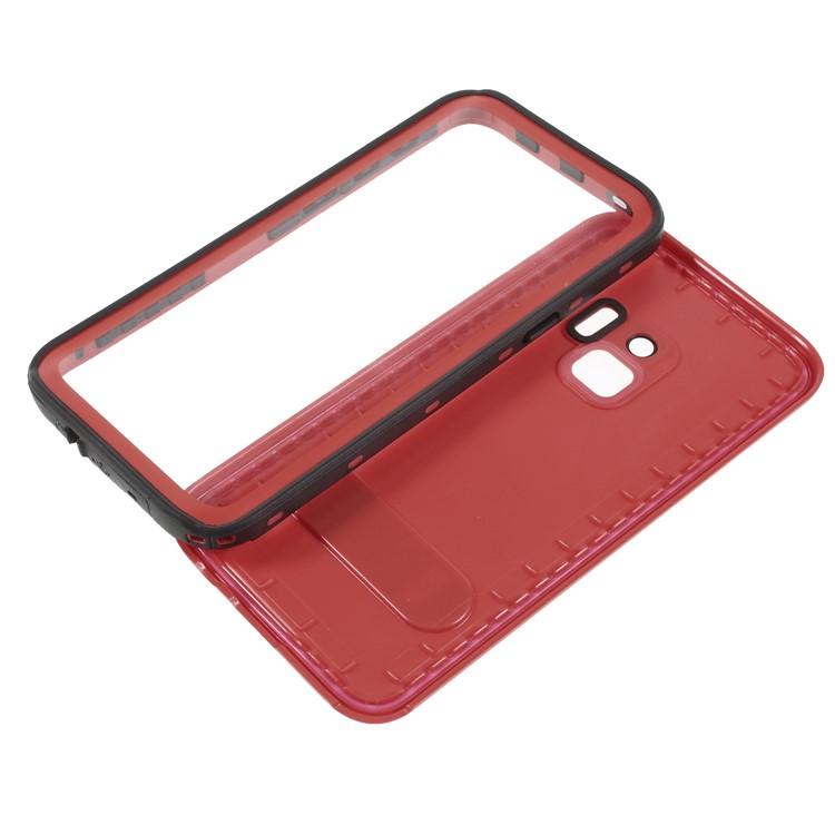 REDPEPPER Dustproof Snowproof Waterproof TPU + PC Case with Kickstand for Samsung Galaxy S9 SM-G960 - Red-9