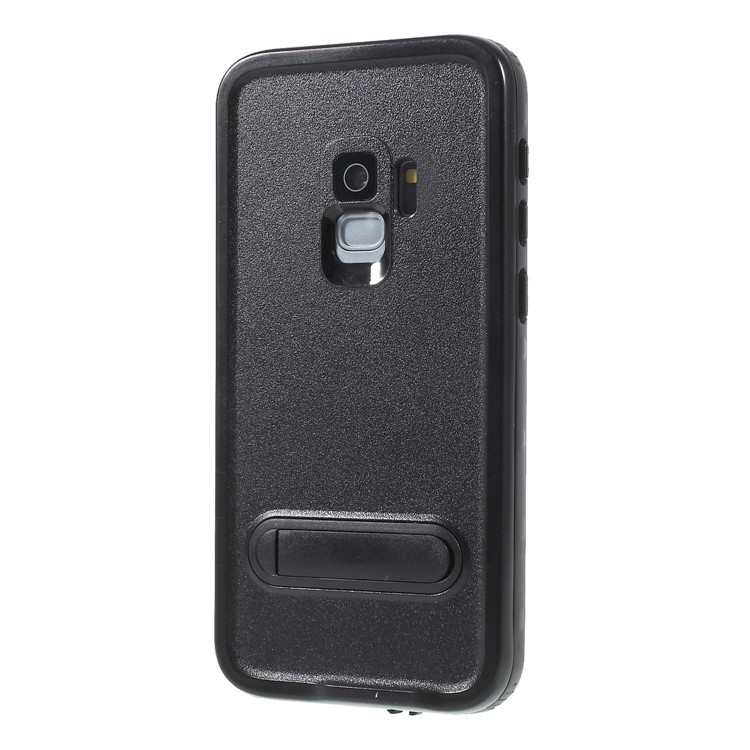 REDPEPPER Dustproof Snowproof Waterproof TPU + PC Cover with Kickstand for Samsung Galaxy S9 SM-G960 - Black-1