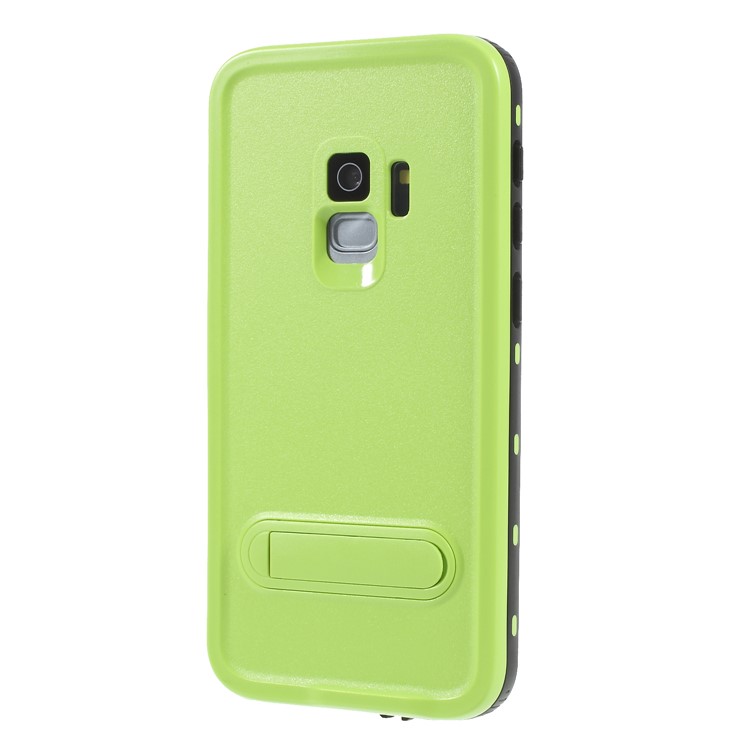 REDPEPPER Dustproof Snowproof Waterproof TPU + PC Casing with Kickstand for Samsung Galaxy S9 SM-G960 - Green-1