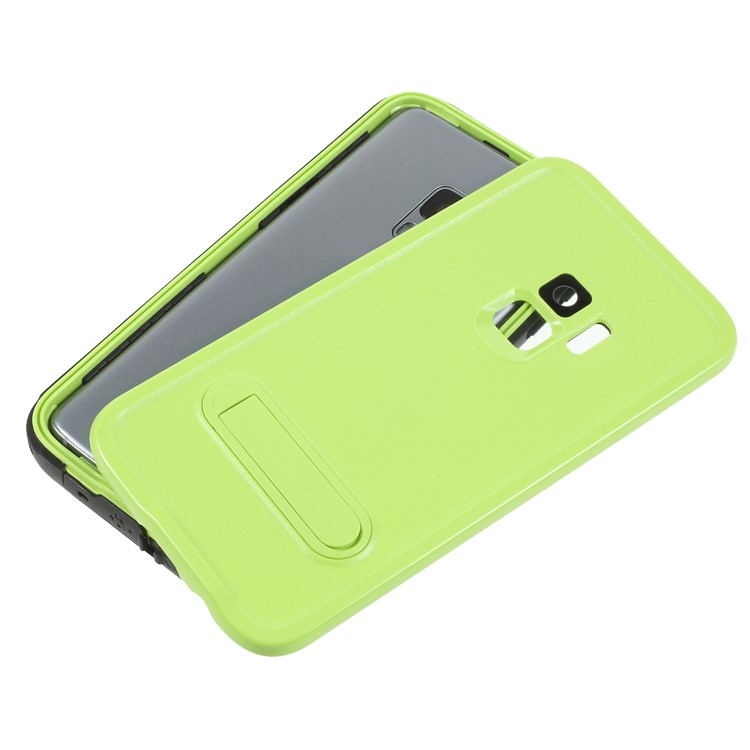 REDPEPPER Dustproof Snowproof Waterproof TPU + PC Casing with Kickstand for Samsung Galaxy S9 SM-G960 - Green-6