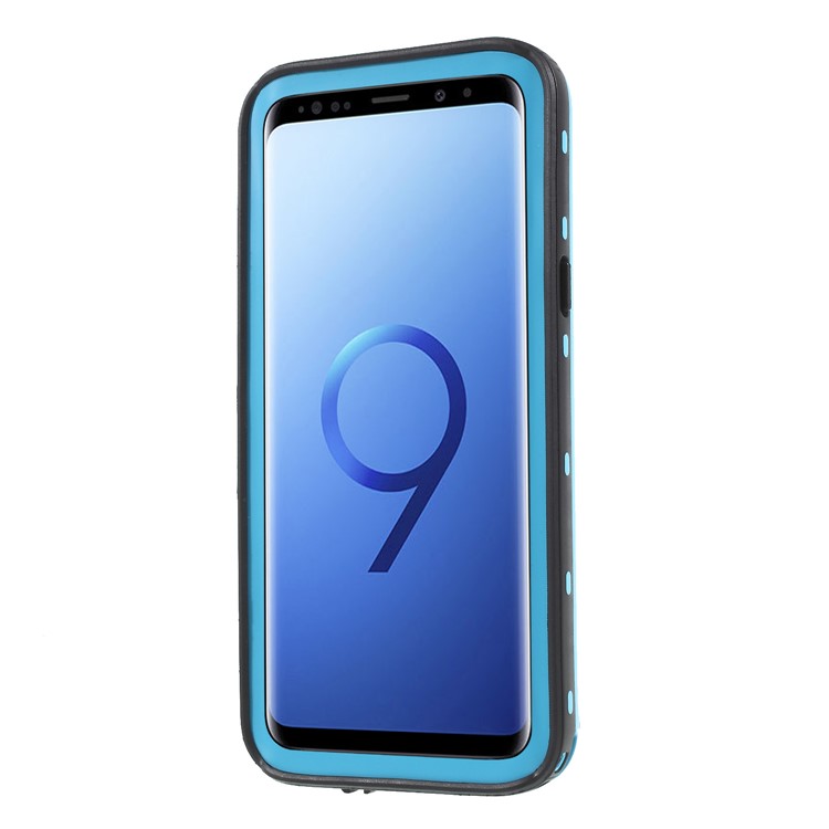 REDPEPPER Dustproof Snowproof Waterproof TPU + PC Mobile Phone Case with Kickstand for Samsung Galaxy S9 SM-G960 - Blue-2