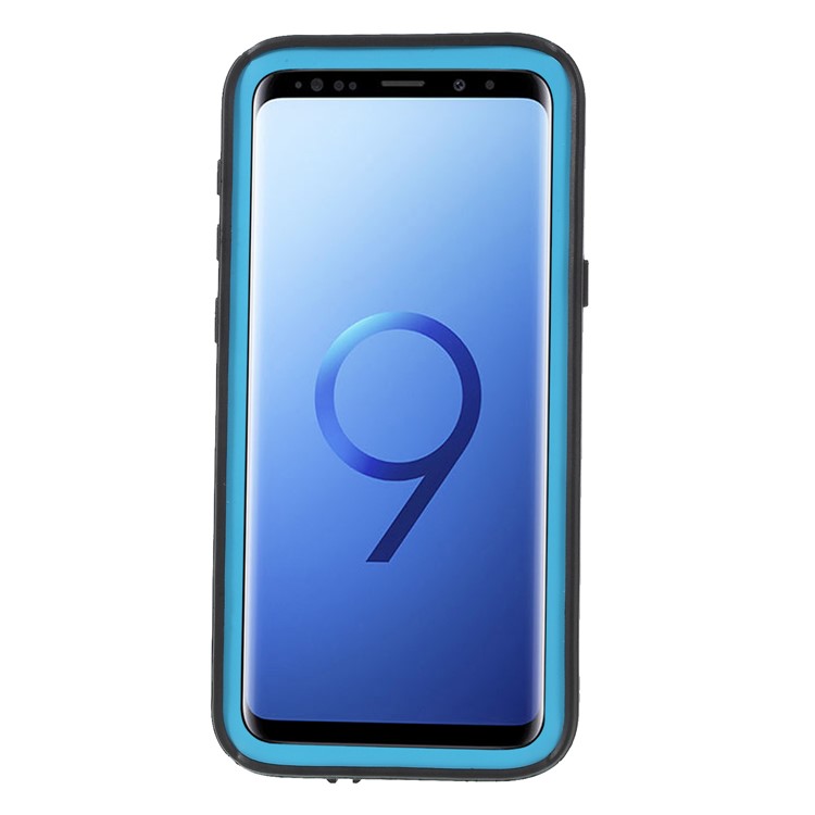 REDPEPPER Dustproof Snowproof Waterproof TPU + PC Mobile Phone Case with Kickstand for Samsung Galaxy S9 SM-G960 - Blue-3