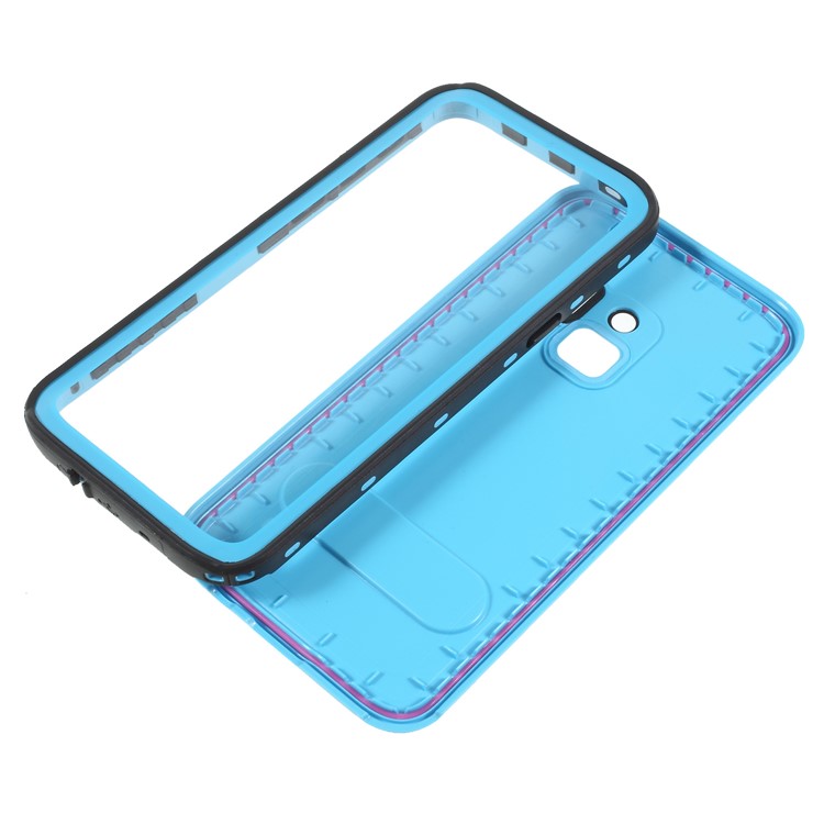 REDPEPPER Dustproof Snowproof Waterproof TPU + PC Mobile Phone Case with Kickstand for Samsung Galaxy S9 SM-G960 - Blue-7