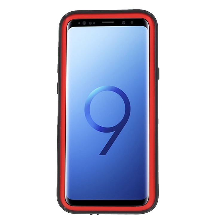 REDPEPPER Dustproof Snowproof Waterproof TPU + PC Case with Kickstand for Samsung Galaxy S9+ SM-G965 - Red-3