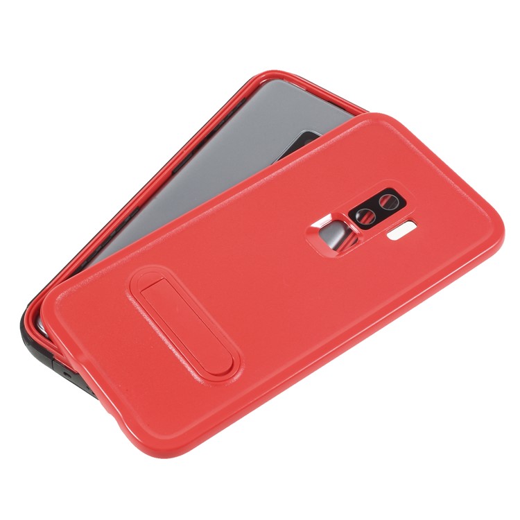 REDPEPPER Dustproof Snowproof Waterproof TPU + PC Case with Kickstand for Samsung Galaxy S9+ SM-G965 - Red-6