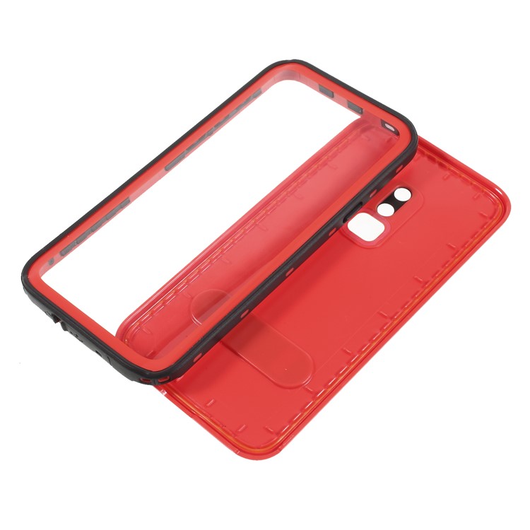 REDPEPPER Dustproof Snowproof Waterproof TPU + PC Case with Kickstand for Samsung Galaxy S9+ SM-G965 - Red-7