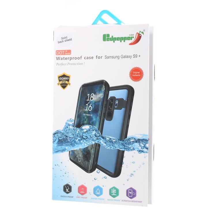 REDPEPPER Dustproof Snowproof Waterproof TPU + PC Case with Kickstand for Samsung Galaxy S9+ SM-G965 - Red-9