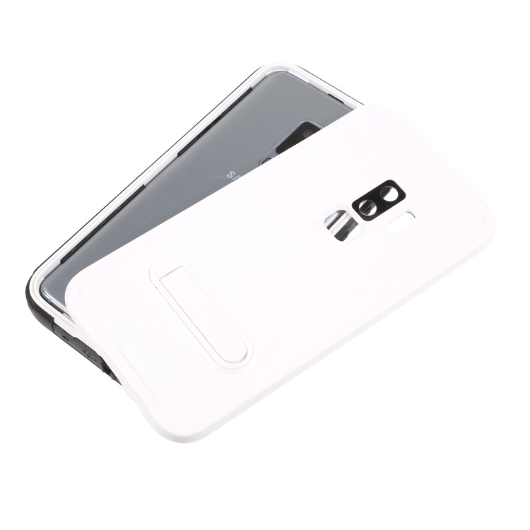 REDPEPPER Dustproof Snowproof Waterproof TPU + PC Shell with Kickstand for Samsung Galaxy S9+ SM-G965 - White-6