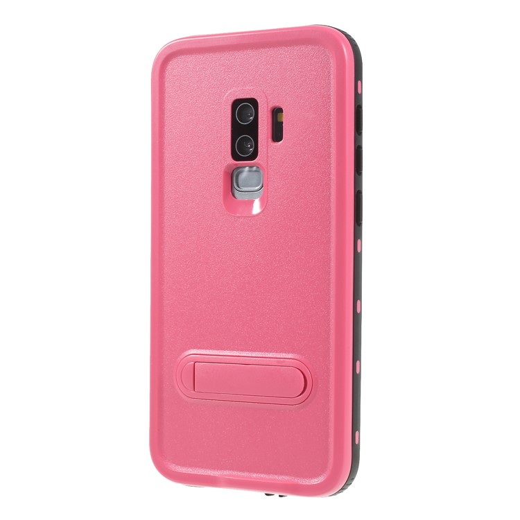 REDPEPPER Dustproof Snowproof Waterproof TPU + Plastic Case with Kickstand for Samsung Galaxy S9 Plus SM-G965 - Rose-1