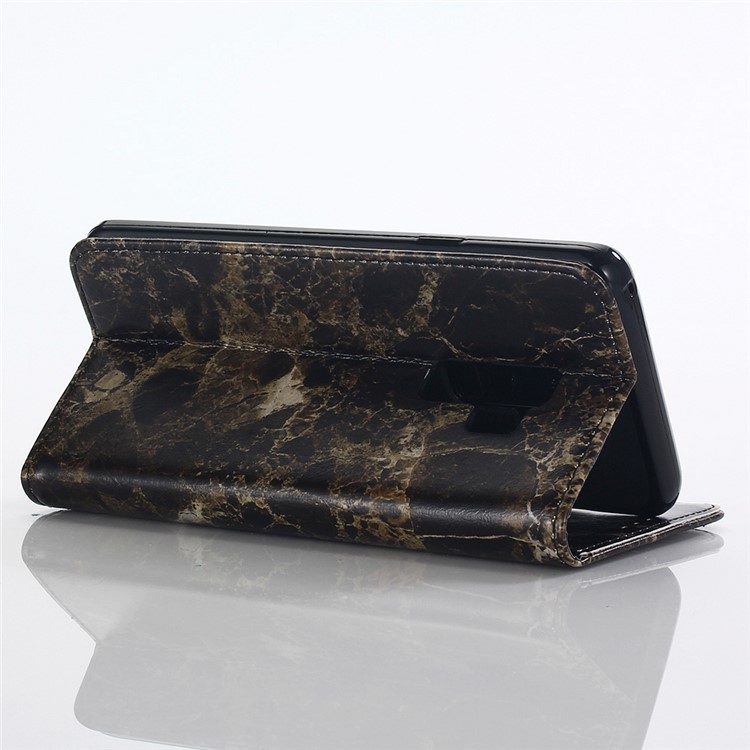 Marble Grain Wallet Leather Stand Case for Samsung Galaxy S9+ SM-G965 - Black-4