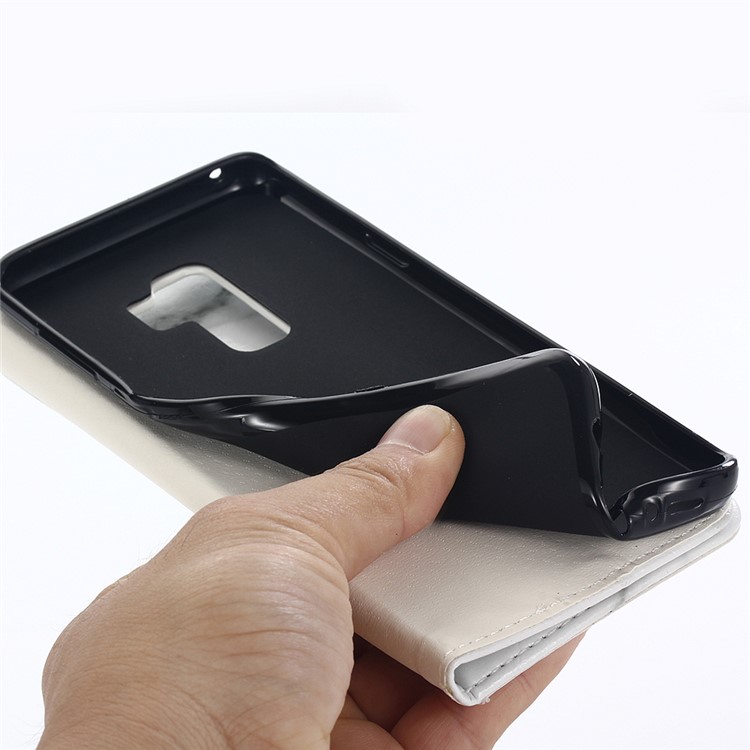 Marble Grain Wallet Leather Stand Cover for Samsung Galaxy S9+ SM-G965 - White-11