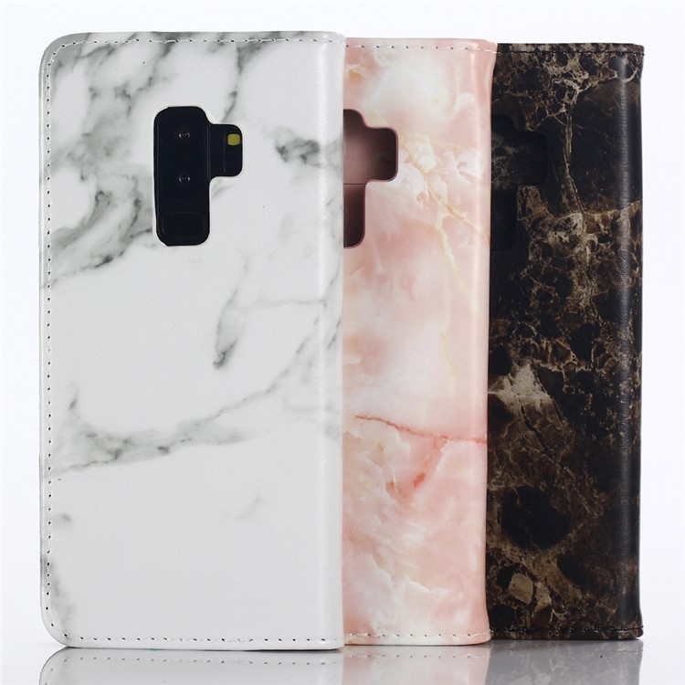 Marble Grain Wallet Leather Stand Cover for Samsung Galaxy S9+ SM-G965 - White-13