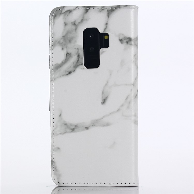 Marble Grain Wallet Leather Stand Cover for Samsung Galaxy S9+ SM-G965 - White-2