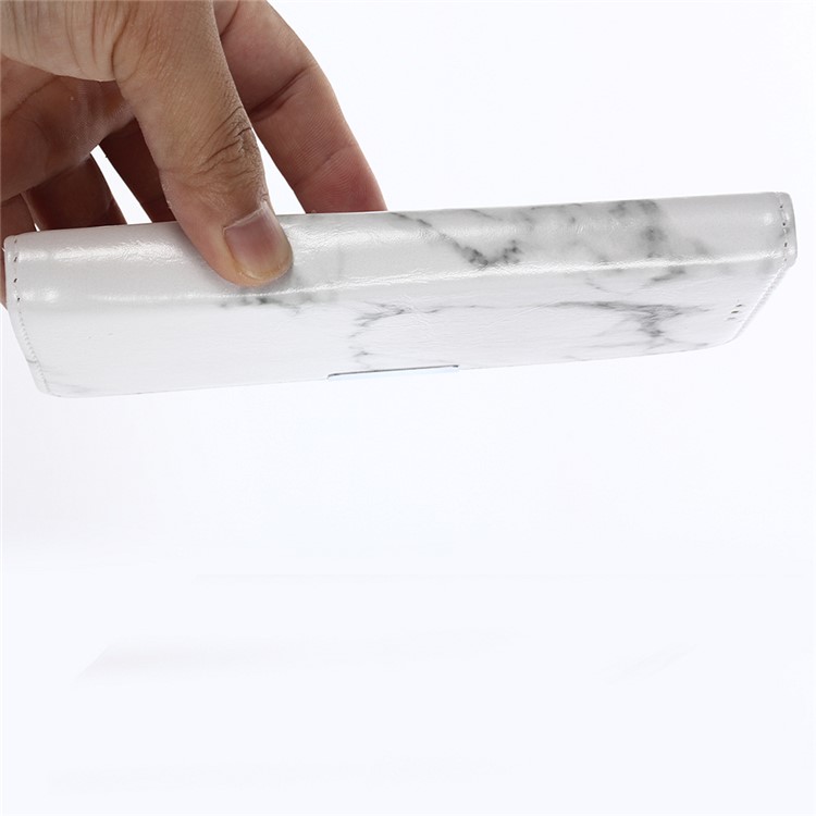Marble Grain Wallet Leather Stand Cover for Samsung Galaxy S9+ SM-G965 - White-5