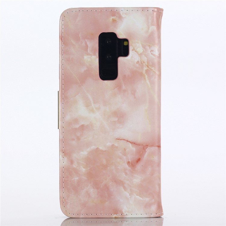 Marble Grain Wallet Leather Protection Case for Samsung Galaxy S9+ SM-G965 - Pink-2