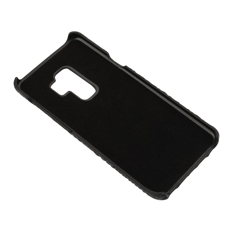 Crocodile Texture Genuine Leather Coated Plastic Mobile Phone Case for Samsung Galaxy S9+ G965 - Black-10